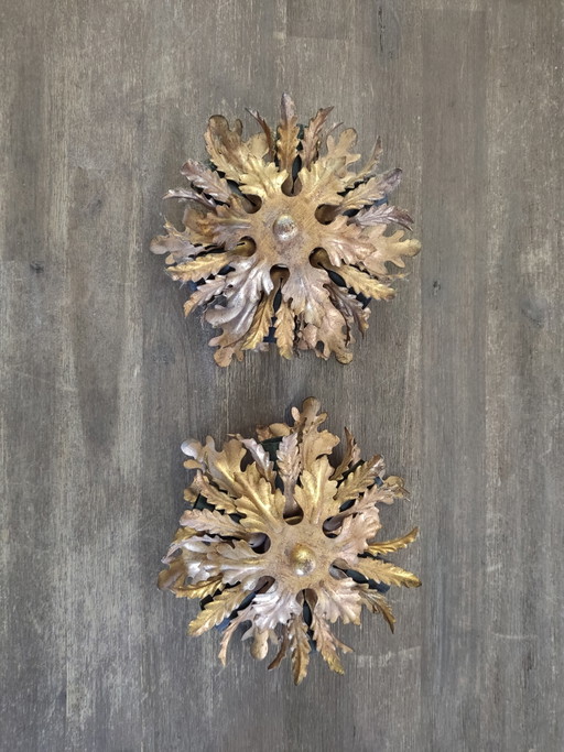 Lámpara de pared empotrada Banci Firenze dorada – Juego de dos – Vintage – plafondlampen, Iron