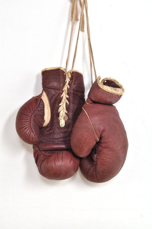 Vintage Ken-Wel Leder Boxhandschuhe, 1950er Jahre
