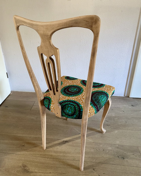 Image 1 of Art Deco ontmoet Afrikaanse Print Stoel