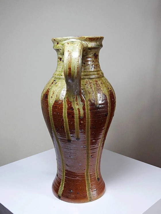 Impressionante brocca in gres degli anni '60-'70 con smalto cenere giapponese. – Bicchieri e caraffe (photo 8 of 16)