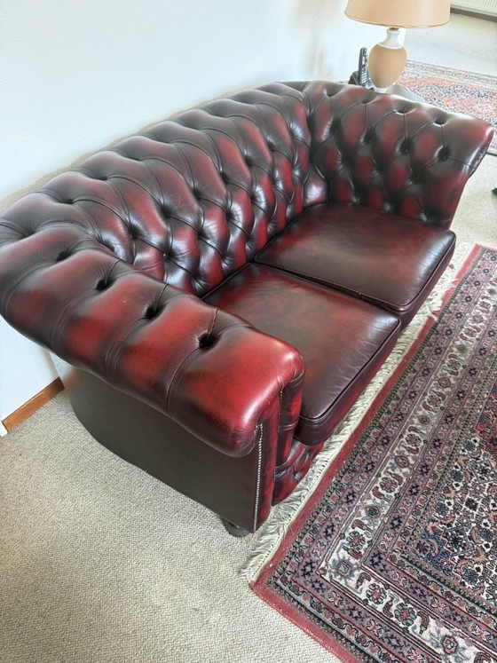 Sofá Chesterfield de 2 plazas – Sofás de 2 plazas, Leather, Wood (photo 3 of 5)