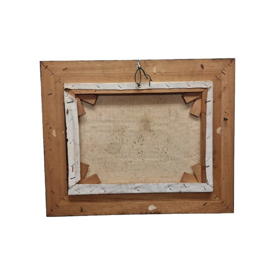 Image 1 of Peinture à l'huile vintage avec le marché aux fleurs de Paris Frederic, 20ème siècle