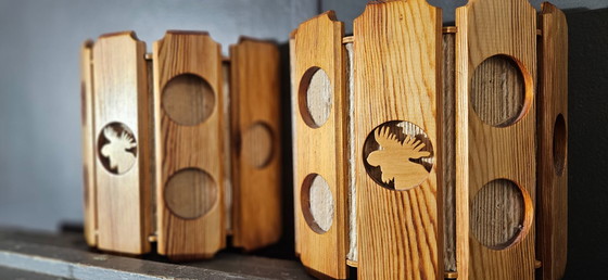 Image 1 of Scandinavische lampen set van hout (4stuks)