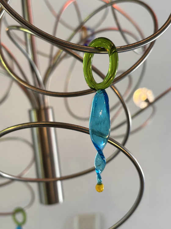 Image 1 of Harco Loor pendant lamp 12 light points “strawberry” Dutch design