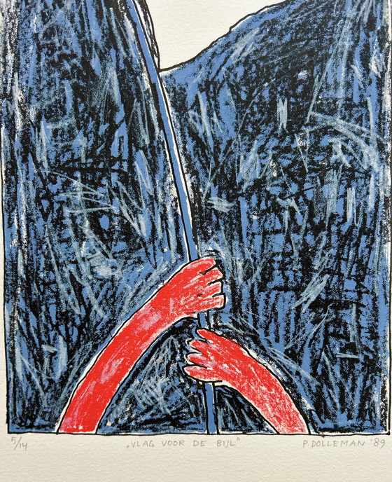 Image 1 of Lithografie Petra Dolleman - Vlag Voor De Bijl