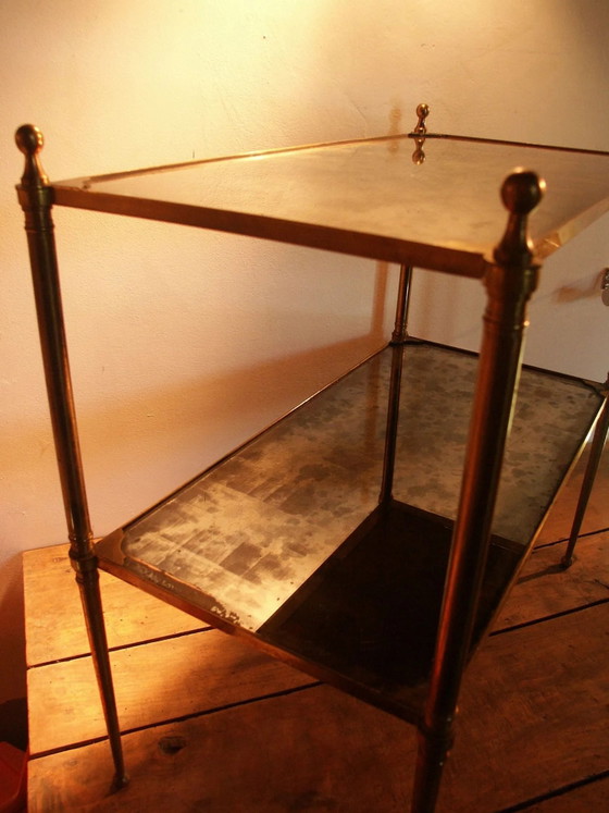 Messing Beistelltisch aus den 1950er/70er Jahren. – Beistelltische, Glas, Vintage (photo 5 of 9)