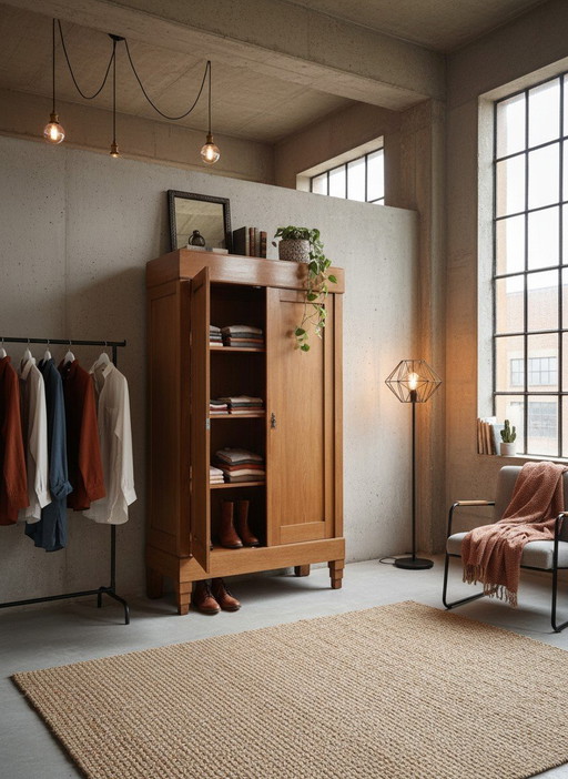 antiker Schrank der Amsterdamer Schule im Art-Deco-Stil