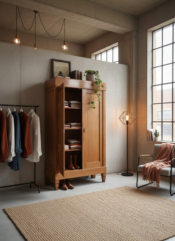 Image 1 of antiker Schrank der Amsterdamer Schule im Art-Deco-Stil