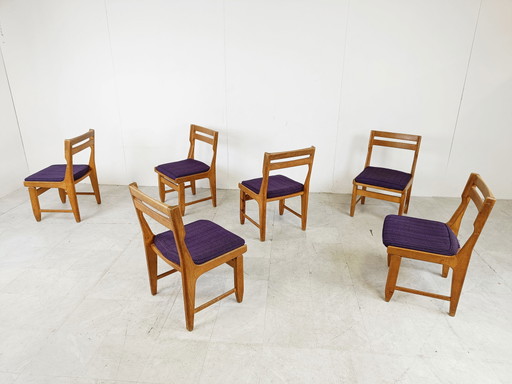 Chaises Raphael par Guillerme et Chambron pour Votre Maison, ensemble de 6