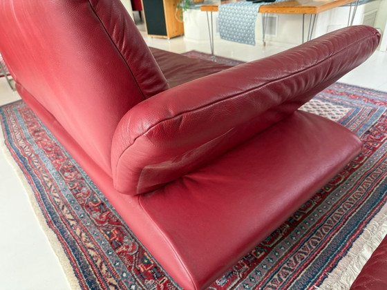 Image 1 of Leder Sofa Zweisitzer und Zweieinhalb-Sitzer Koinor rot