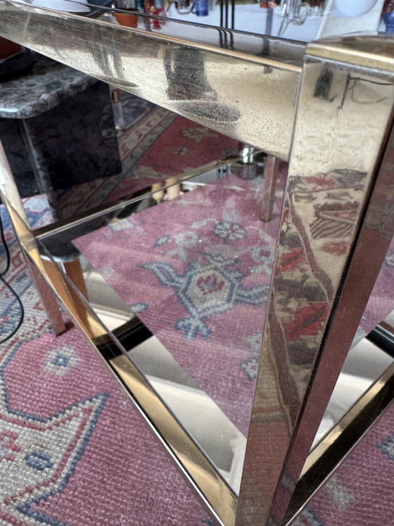 1970s mirrored glass side table – Metal (photo 5 of 11)