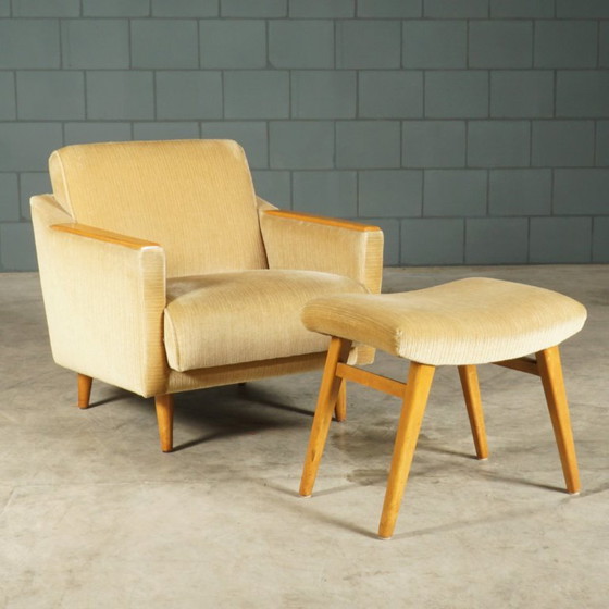 Canapé-lit vintage avec fauteuil – années 1960 – Coins salon, Velvet, Wood (photo 20 of 34)