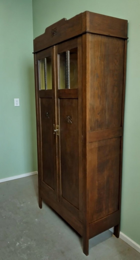 Image 1 of Kleiner Art-Deco-Kleiderschrank, Sideboard, Vitrine