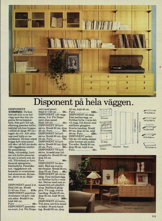 Image 1 of Vintage IKEA “DISPONENT” wandsysteem (1978–1981)