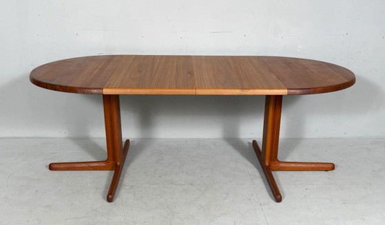 Image 1 of Uitschuifbare eettafel/tafel uit het midden van de 20e eeuw, gemaakt van teakhout door C J Rosengaarden, Denemarken, jaren 60.