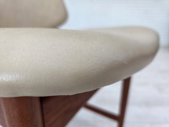 Image 1 of 1960er Jahre Dänisches Design von Arne Vodder, 3 Stühle, Teakholz, Möbelleder