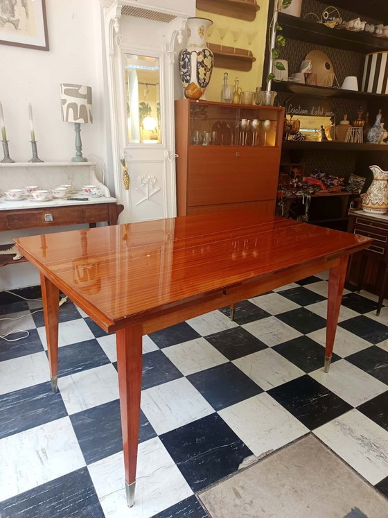 Table de salon mid-century vintage pieds compas – Tables de salle à manger, Bois (photo 5 of 14)