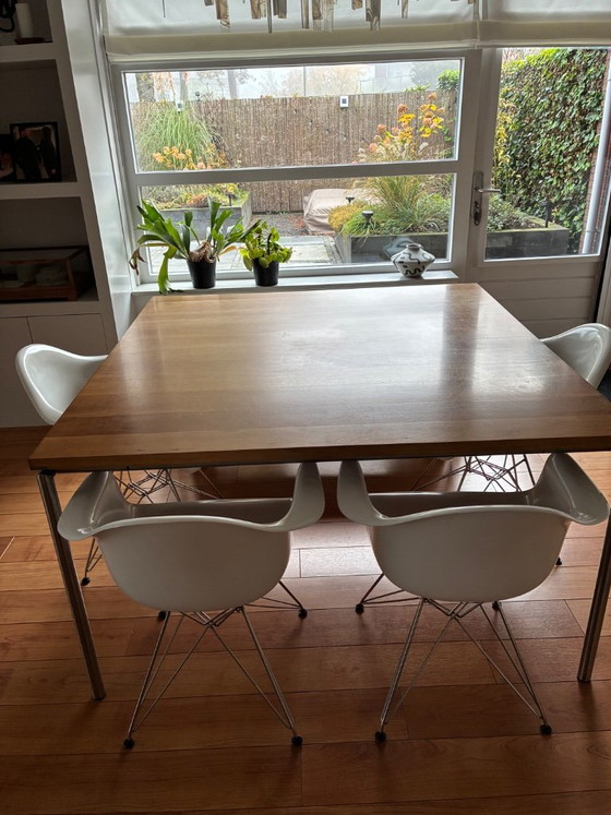 Tavolo da pranzo quadrato Bert Plantagie 140x140, Tavoli da pranzo, Legno, Metallo, Marrone, Modern (foto 2 di 5)