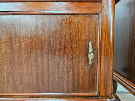 Image 1 of Paire de tables de chevet Art déco des années 1950 avec plateau miroir