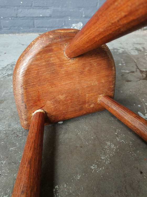 Tabouret vintage en chêne des années 60 - tabouret dans le style de Perriand – Bois (photo 9 of 14)