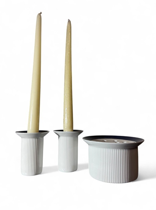 Arzberg Candle Holder and Flower Vase Set, 1960s