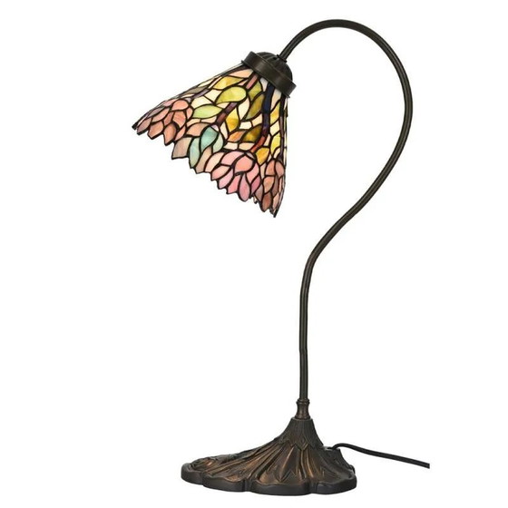 Tiffany table lamp Roses, Crystal, Glass, Pink (photo 3 of 3)