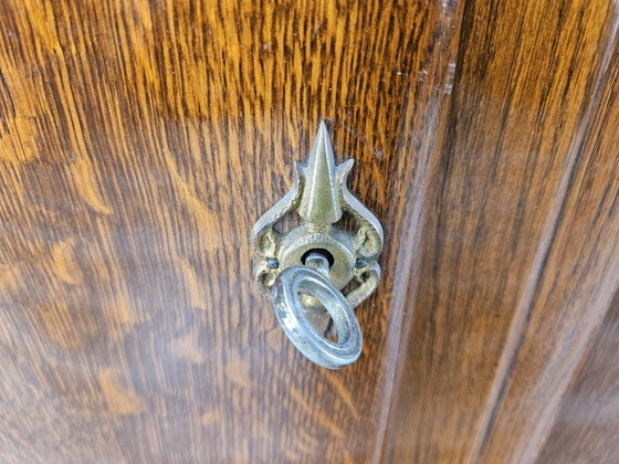 Image 1 of Art Decò oak sideboard for dining room with marble top