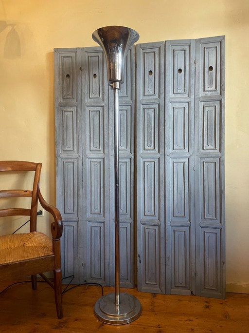 Stehleuchte Uplight Art Deco 1930 Chrom