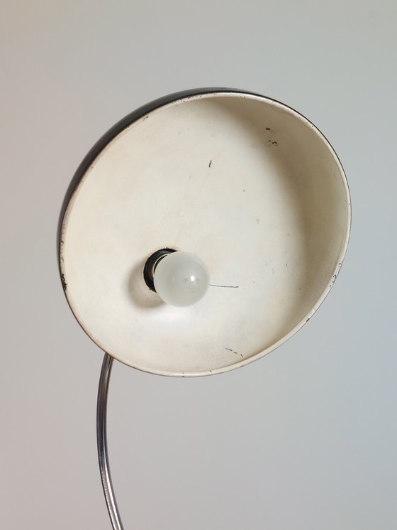 Image 1 of Seltene schwarze verchromte Bauhaus Schreibtischlampe Tischleuchte