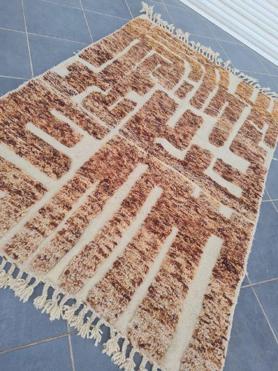 Image 1 of Handgeknüpfter Teppich aus reiner Wolle, Größe 150/350 cm