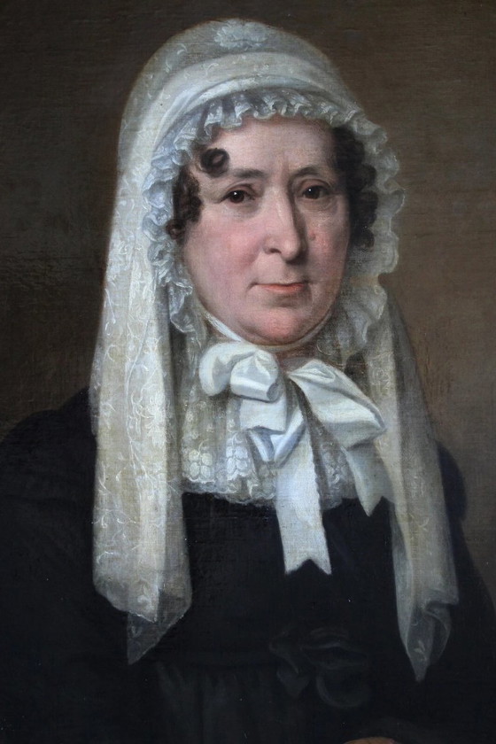 Image 1 of Retrato al óleo de una dama del siglo XIX