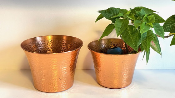 Image 1 of Pair of Copper Planters from the 60's