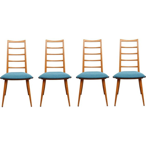 Set of 4 vintage chairs by Dettinger for Lübke 1950