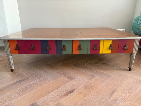 Image 1 of Tavolino basso Grange Jacob Vintage XL con cassetti in vari colori