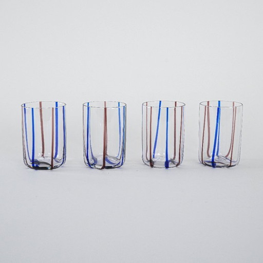 Set di quattro bicchieri, design italiano, anni '70, made in Italy