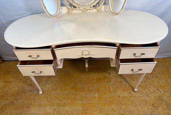 Image 1 of Romantic Vintage Shabby Chic Brocante Dressing Table Louis Style French Chic  A truly beautiful and elegant vintage dressing tab