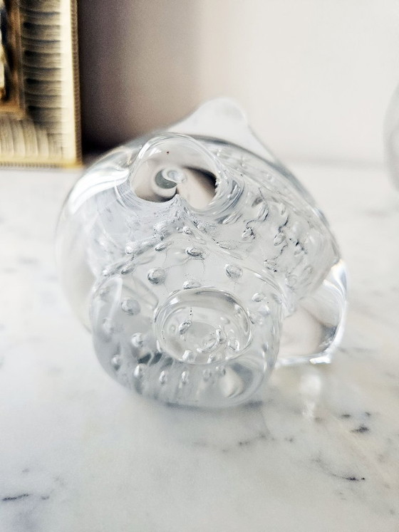 Image 1 of Duo Cristal Royal Leerdam Vase Serica Meydam et Sculpture Écureuil N 107 Signée Vintage 1950
