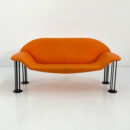 Canapé orange par Burkhard Vogtherr pour Hain & Tohme, 1980