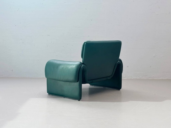 Image 1 of Poltrona De Sede DS-2011 in pelle, verde petrolio, Svizzera, anni '80
