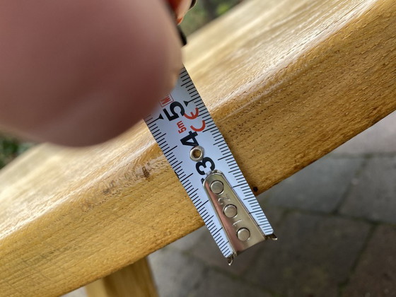 Image 1 of Round solid wood coffee table Ø100 – Japandi / Brutalist