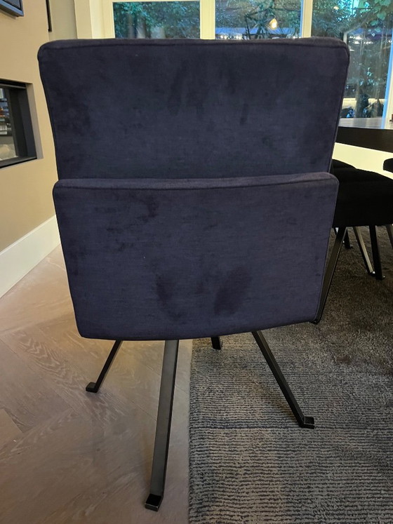 Set aus 8 Esszimmerstühlen, schwarzer Samt, Eichholtz, Metall, Grau, Modern (Foto 11 von 14)