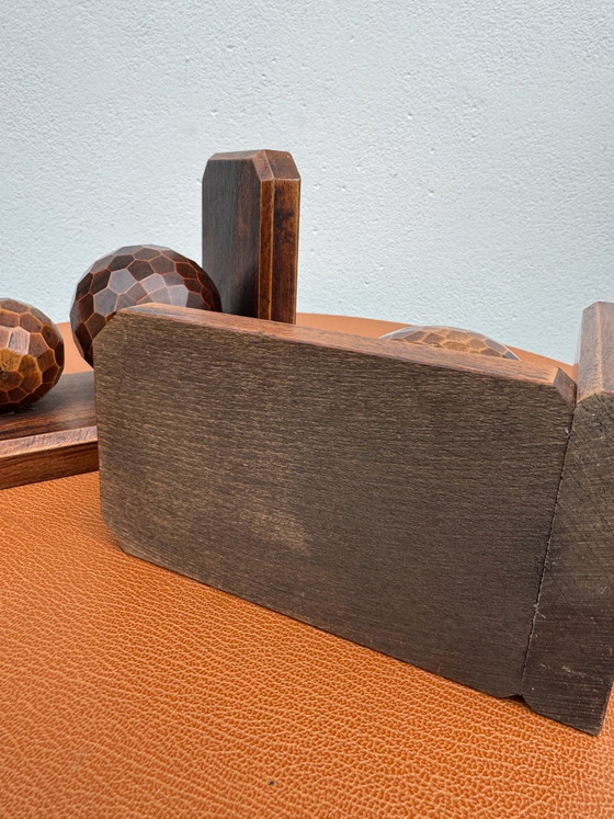 Fermacarte antichi con sfere di legno sfaccettate, Oggetti decorativi, Marrone (foto 5 di 15)