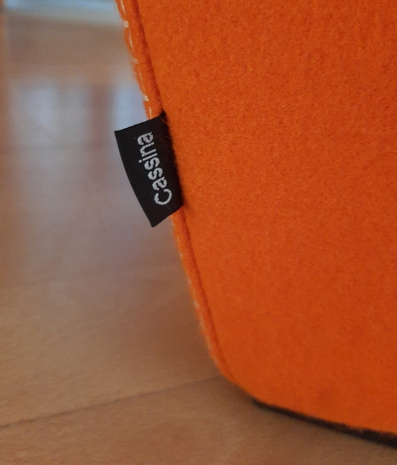 Image 1 of Cassina 2x Utrecht 637 Nuovo Mai Usato in Panno di Lana Arancione Tabacco (Serie 13L) Punto Cavallo