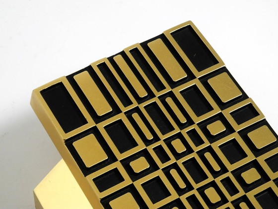 Image 1 of Very beautiful 1960s Space Age abstract design door handle made of brass-plated cast aluminum