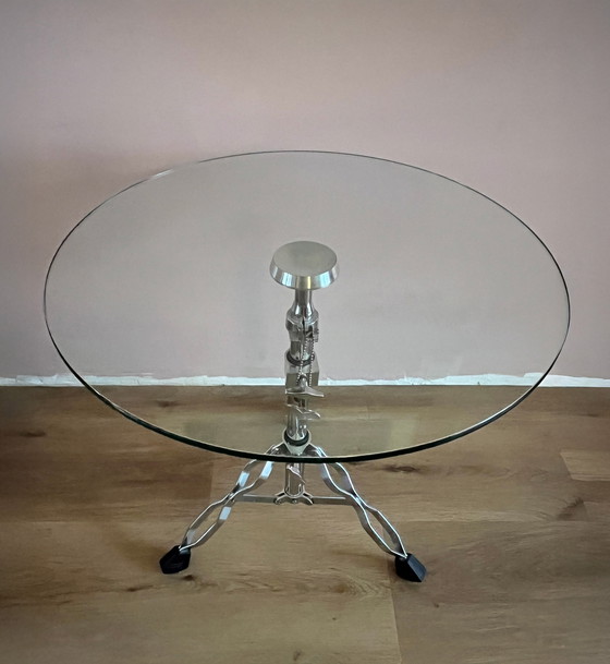 Image 1 of Tavolo a tamburo in vetro 2 pezzi