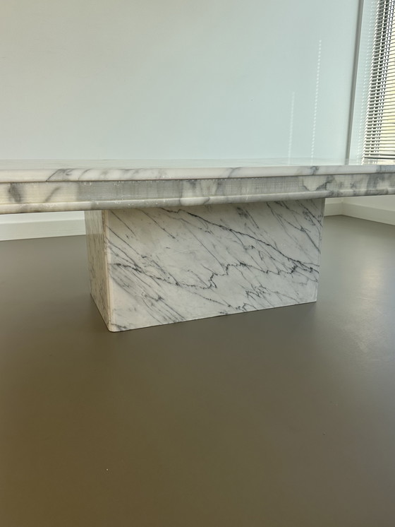 Image 1 of Vintage Carrara Bianco marble stone Italian coffee table 70s