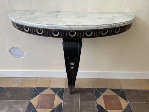 Sidetable Console Table Wall Table Half Round French 19th century