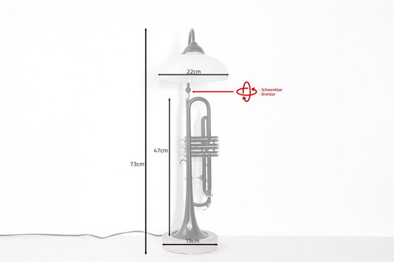 Image 1 of Trumpet lamp floor lamp black glass shade unique