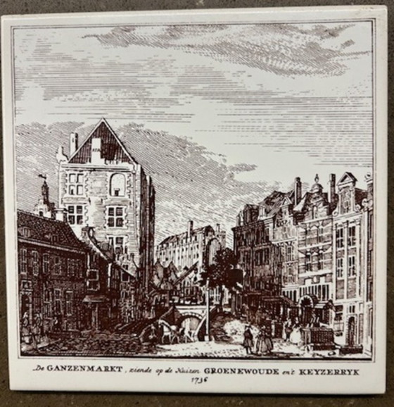 Image 1 of Quadro di 4 piastrelle murali con varie località di Utrecht