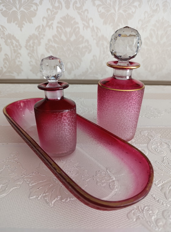 Ensemble de toilette en cristal Baccarat ancien, 3 pièces, 1930 – Accessoires de table, Crystal, Glass (photo 3 of 15)